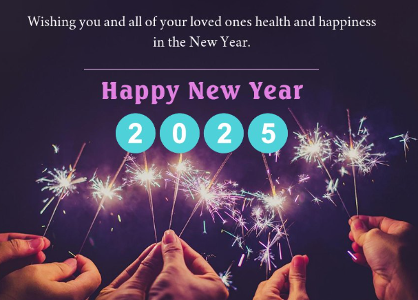 80+ Shareable happy new year wishes in English 2025